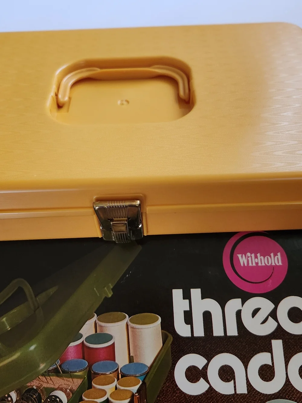 Wil-Hold Mustard Yellow Thread Caddy Storage Case